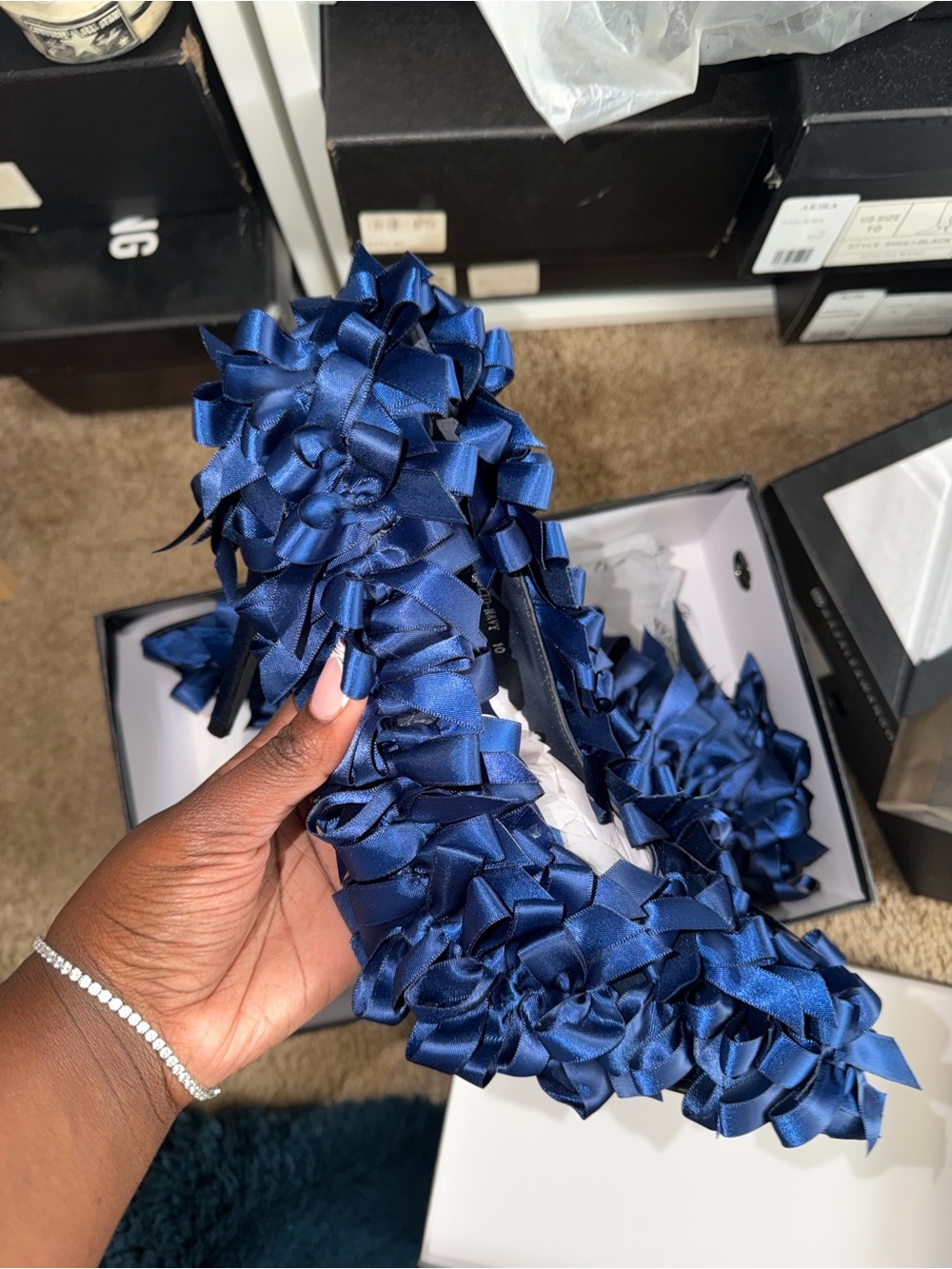 Azalea Wang Blue ribbon heels